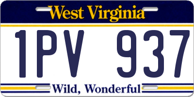 WV license plate 1PV937