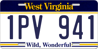 WV license plate 1PV941