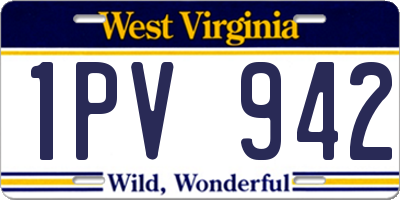 WV license plate 1PV942