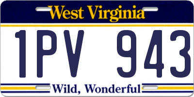 WV license plate 1PV943