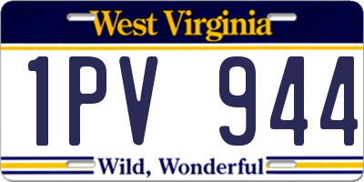 WV license plate 1PV944