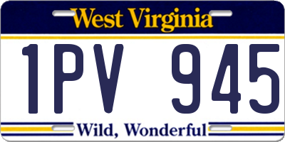 WV license plate 1PV945