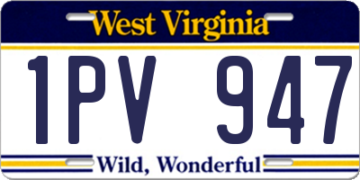 WV license plate 1PV947