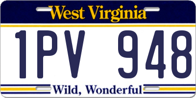 WV license plate 1PV948