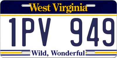 WV license plate 1PV949