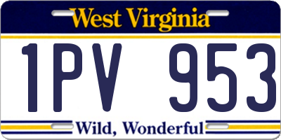WV license plate 1PV953
