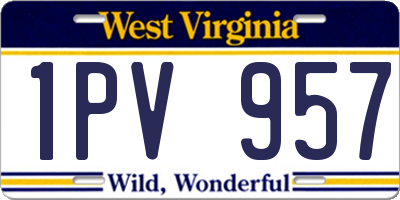 WV license plate 1PV957