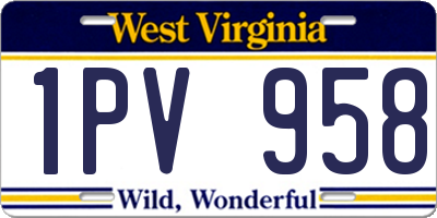 WV license plate 1PV958