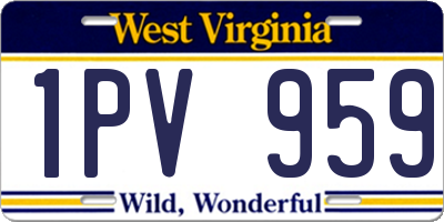 WV license plate 1PV959