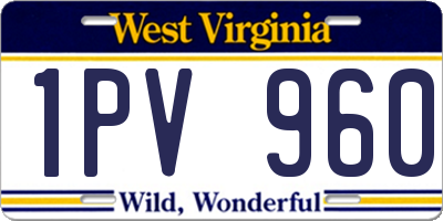 WV license plate 1PV960