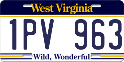 WV license plate 1PV963