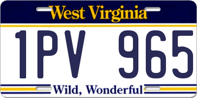 WV license plate 1PV965