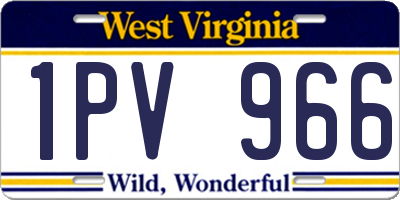 WV license plate 1PV966