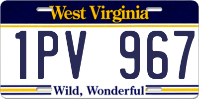 WV license plate 1PV967