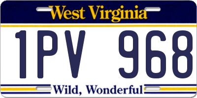 WV license plate 1PV968