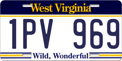 WV license plate 1PV969