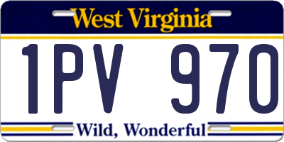 WV license plate 1PV970