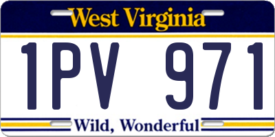 WV license plate 1PV971