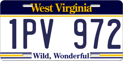 WV license plate 1PV972