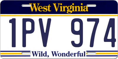 WV license plate 1PV974