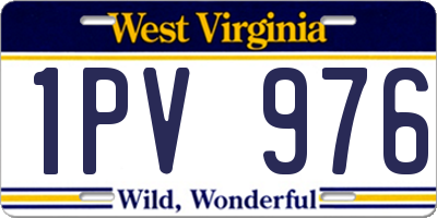 WV license plate 1PV976