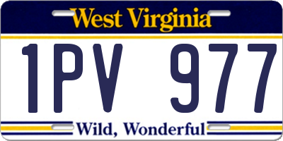 WV license plate 1PV977