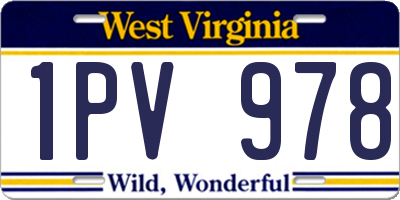 WV license plate 1PV978