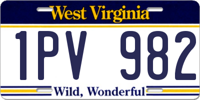 WV license plate 1PV982