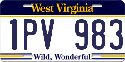WV license plate 1PV983
