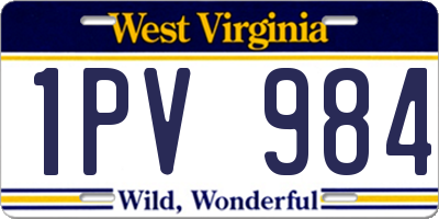 WV license plate 1PV984