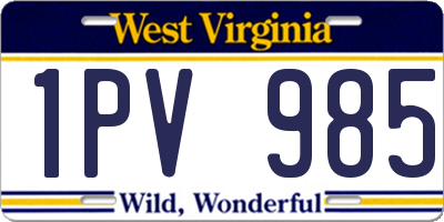 WV license plate 1PV985