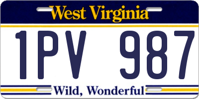 WV license plate 1PV987