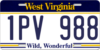WV license plate 1PV988