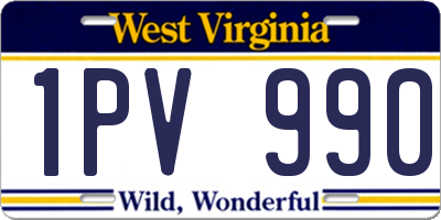 WV license plate 1PV990
