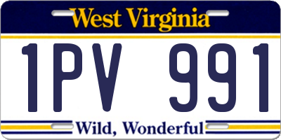WV license plate 1PV991