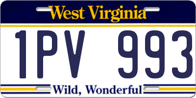 WV license plate 1PV993