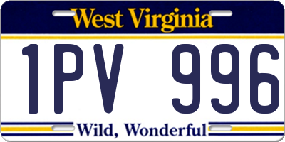 WV license plate 1PV996