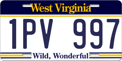 WV license plate 1PV997