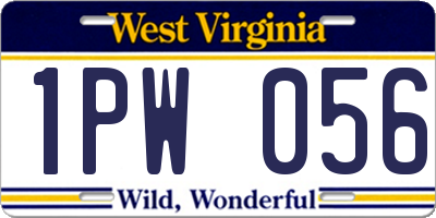 WV license plate 1PW056