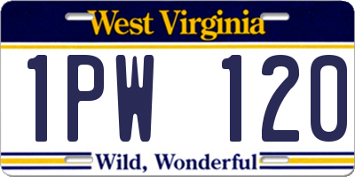 WV license plate 1PW120