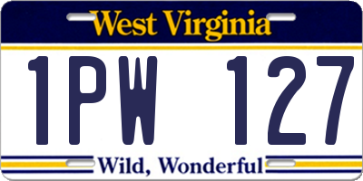 WV license plate 1PW127