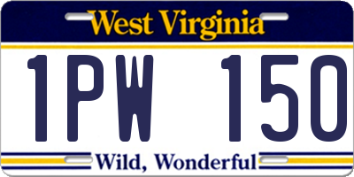 WV license plate 1PW150