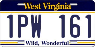 WV license plate 1PW161