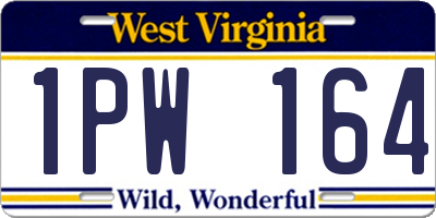 WV license plate 1PW164