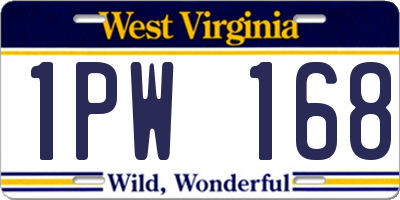 WV license plate 1PW168