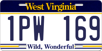 WV license plate 1PW169