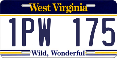 WV license plate 1PW175