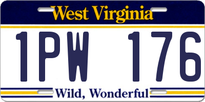 WV license plate 1PW176