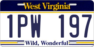 WV license plate 1PW197