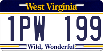 WV license plate 1PW199